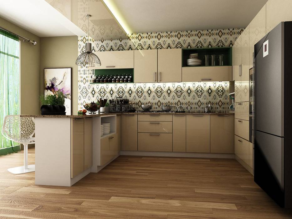 homify Cuisine moderne Bois Effet bois Plans de travail