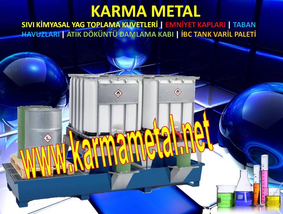 KARMA METAL-Varil Yağ Sıvı Kimyasal Toplama Küveti KARMA METAL toplama küveti