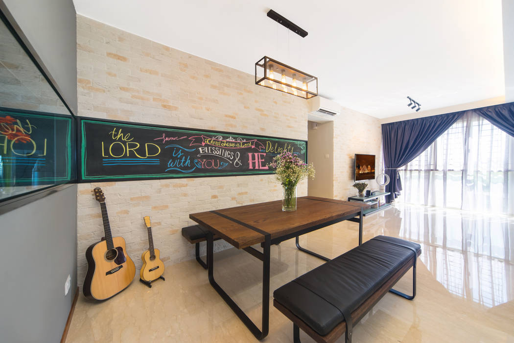 30 Upper Serangoon View, Renozone Interior design house Renozone Interior design house Scandinavian style dining room