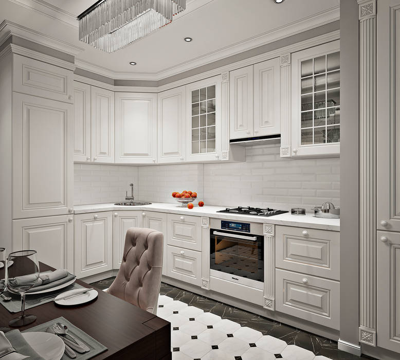 Дизайн двухкомнатной квартиры в стиле неоклассика, GM-interior GM-interior Кухня в классическом стиле