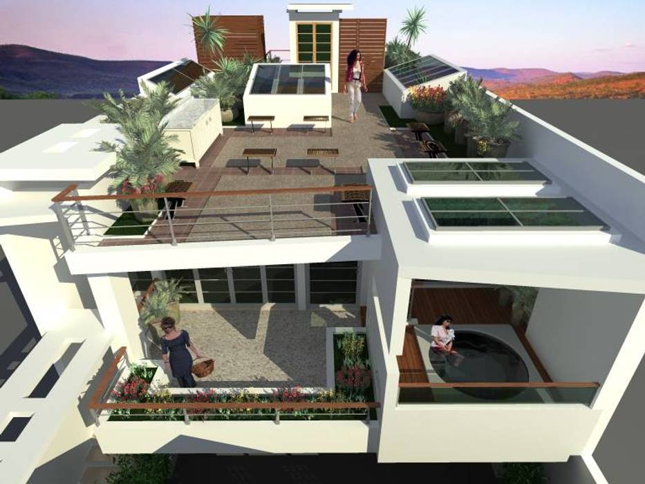 Casa Las Peñas 463, Lobato Arquitectura Lobato Arquitectura Varandas, marquises e terraços modernos