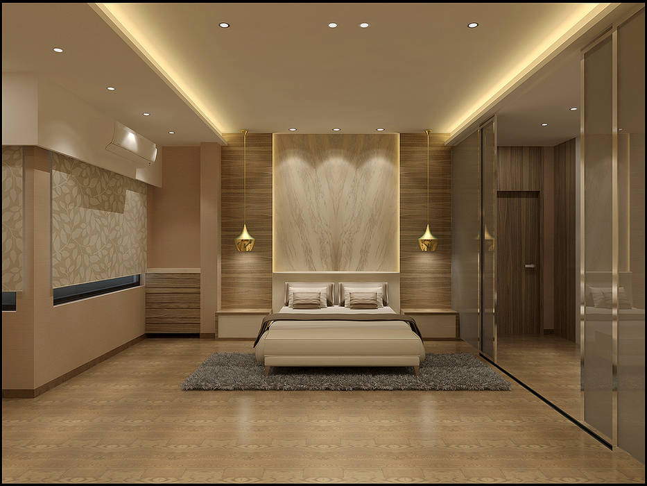 Master Bedroom homify Minimalist bedroom Engineered Wood Transparent
