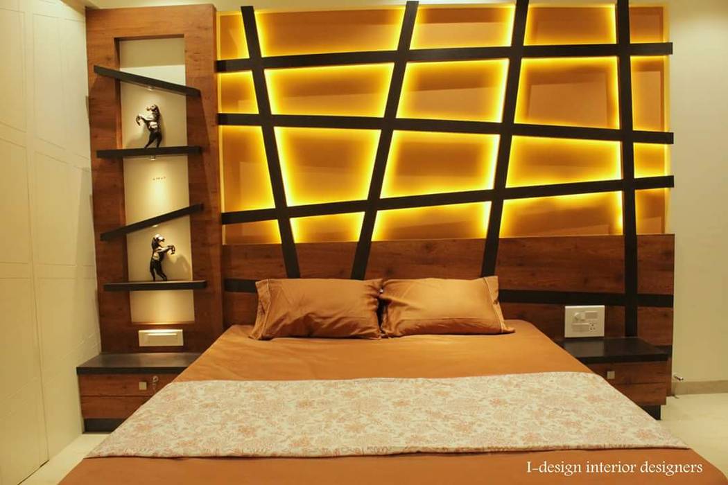 3bhk, I - design interior designer's I - design interior designer's Modern style bedroom Plywood