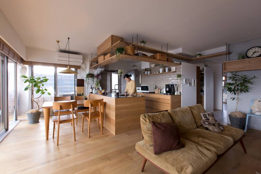 nionohama-apartment-house-renovation, ALTS DESIGN OFFICE ALTS DESIGN OFFICE Rustieke keukens Hout Hout