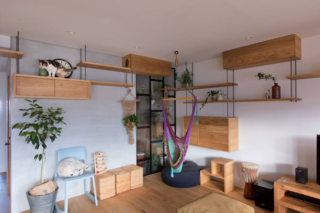 nionohama-apartment-house-renovation, ALTS DESIGN OFFICE ALTS DESIGN OFFICE Living room لکڑی Wood effect
