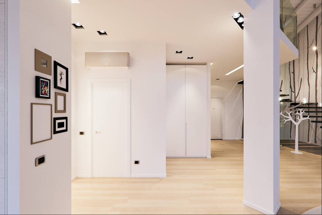 Un attico in stile loft in Milano, Annalisa Carli Annalisa Carli Коридор Масив Різнокольорові