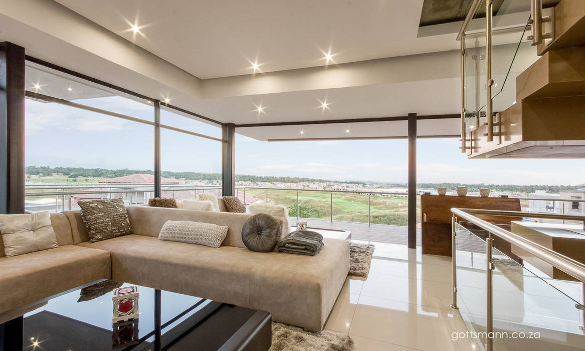 Contemporary interior homify Living room Glass