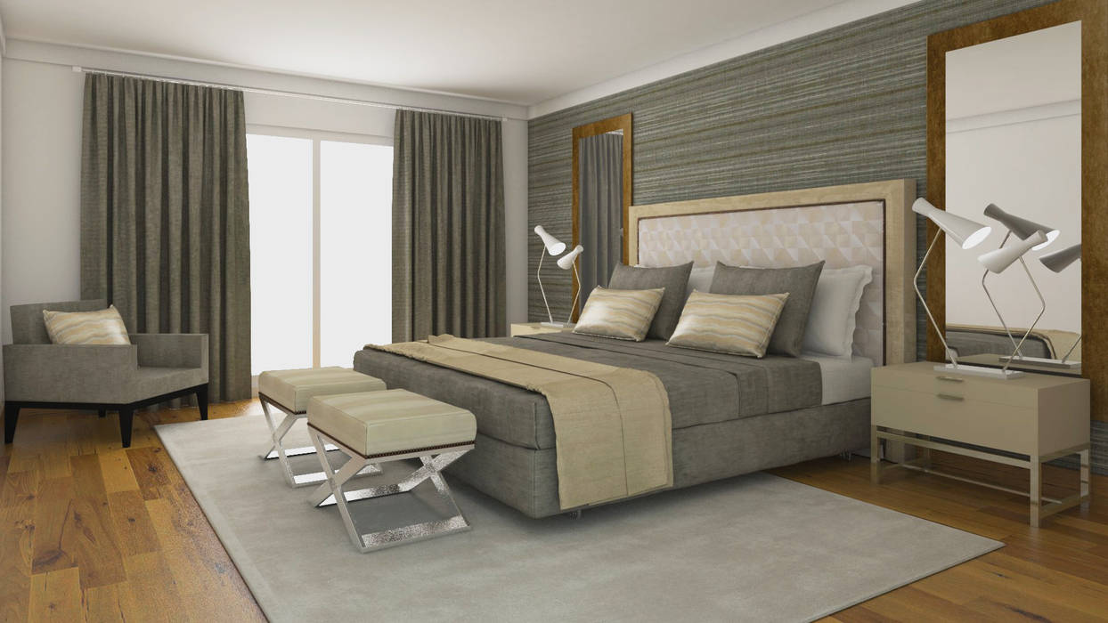Apartamento no Estoril, FEMMA Interior Design FEMMA Interior Design Dormitorios de estilo moderno