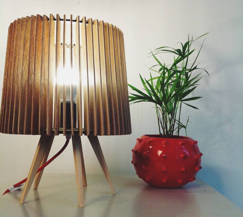 Lámparas de mesa, Angelo Luz + Diseño Angelo Luz + Diseño Salones escandinavos Madera Acabado en madera Iluminación