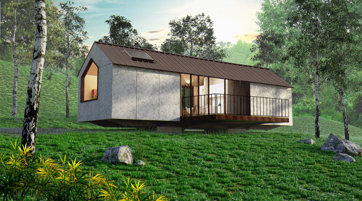 Prototipo Extend _ Viviendas Refugio 27-47-67 @tresarquitectos Casas modernas: Ideas, diseños y decoración