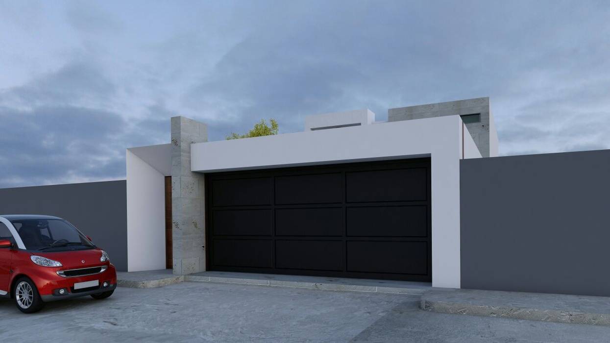 Casa de Dos niveles Estilo minimalista, Architektur Architektur Garage Doors