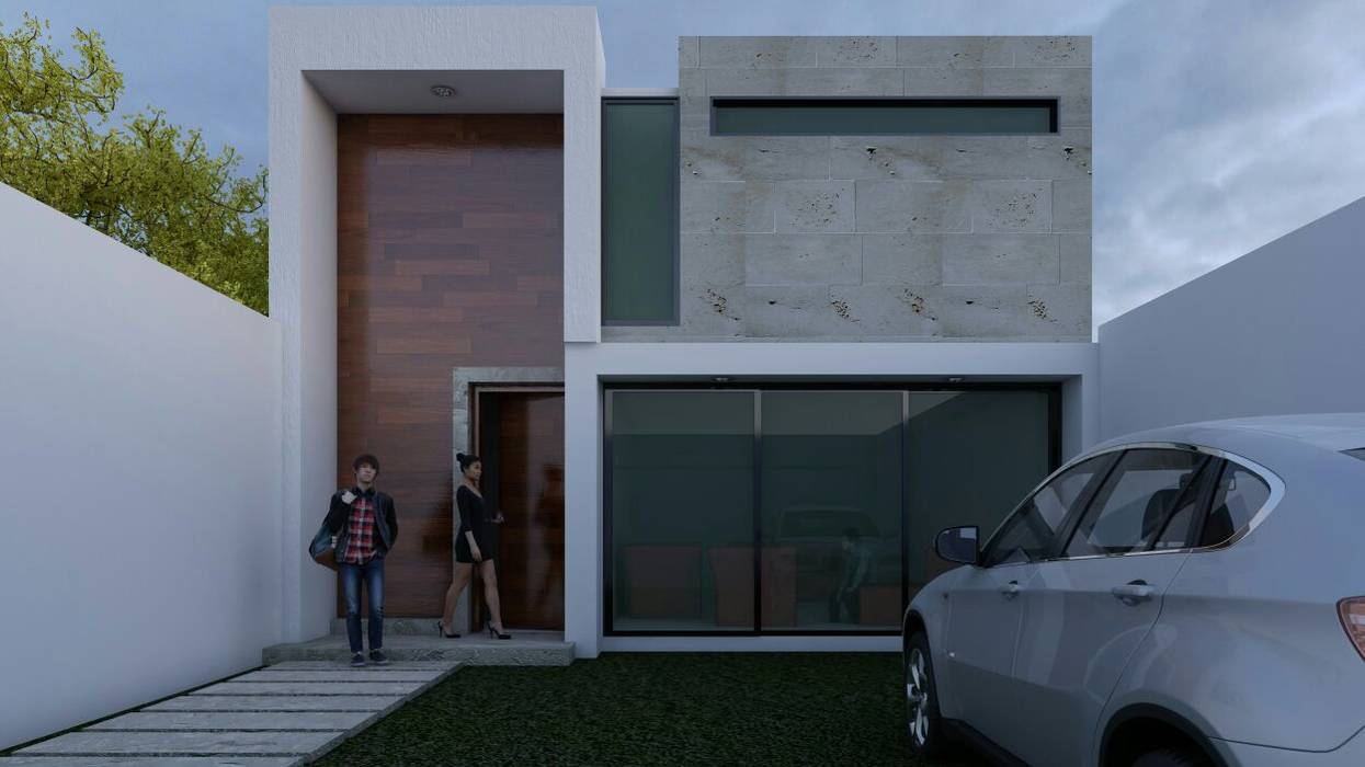 Fachada principal Architektur Puertas y ventanas de estilo minimalista