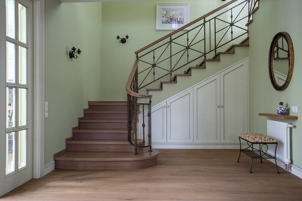 Загородный дом, А-Дизайн А-Дизайн Country style corridor, hallway& stairs