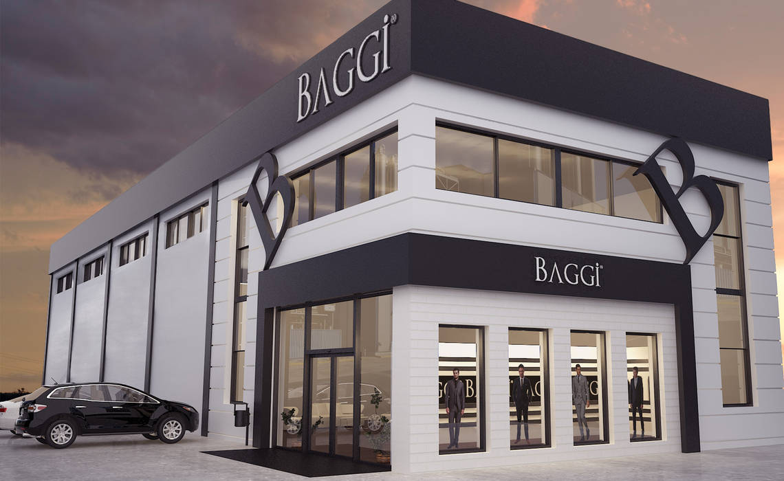 EXTERIOR DESIGN FOR BAGGI, ROAS ARCHITECTURE 3D DESIGN AGENCY ROAS ARCHITECTURE 3D DESIGN AGENCY Commercial spaces Office spaces & stores