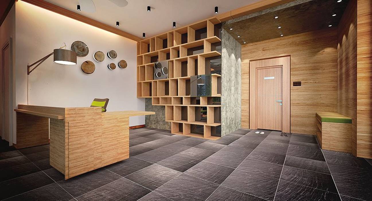 Working Area Much Creative Communication Limited Commercial spaces Wood Wood effect home office,Hotel,house,Hotels