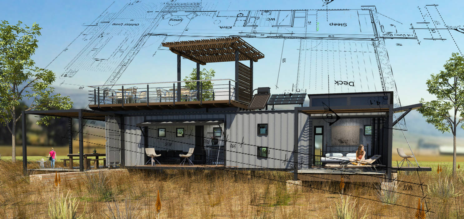 Pop Up retreat - Shipping Container living, Edge Design Studio Architects Edge Design Studio Architects منازل فلز