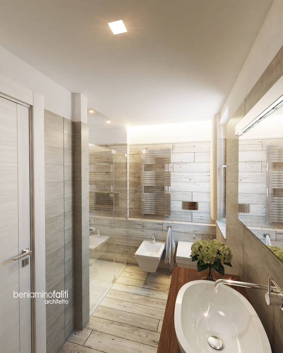 Ristrutturazione appartamento con linee moderne , Beniamino Faliti Architetto Beniamino Faliti Architetto Modern bathroom