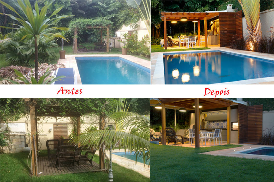 Antes Depois Piscina E Quiosque De Apoio Monica Spada Durante Arquitetura Homify