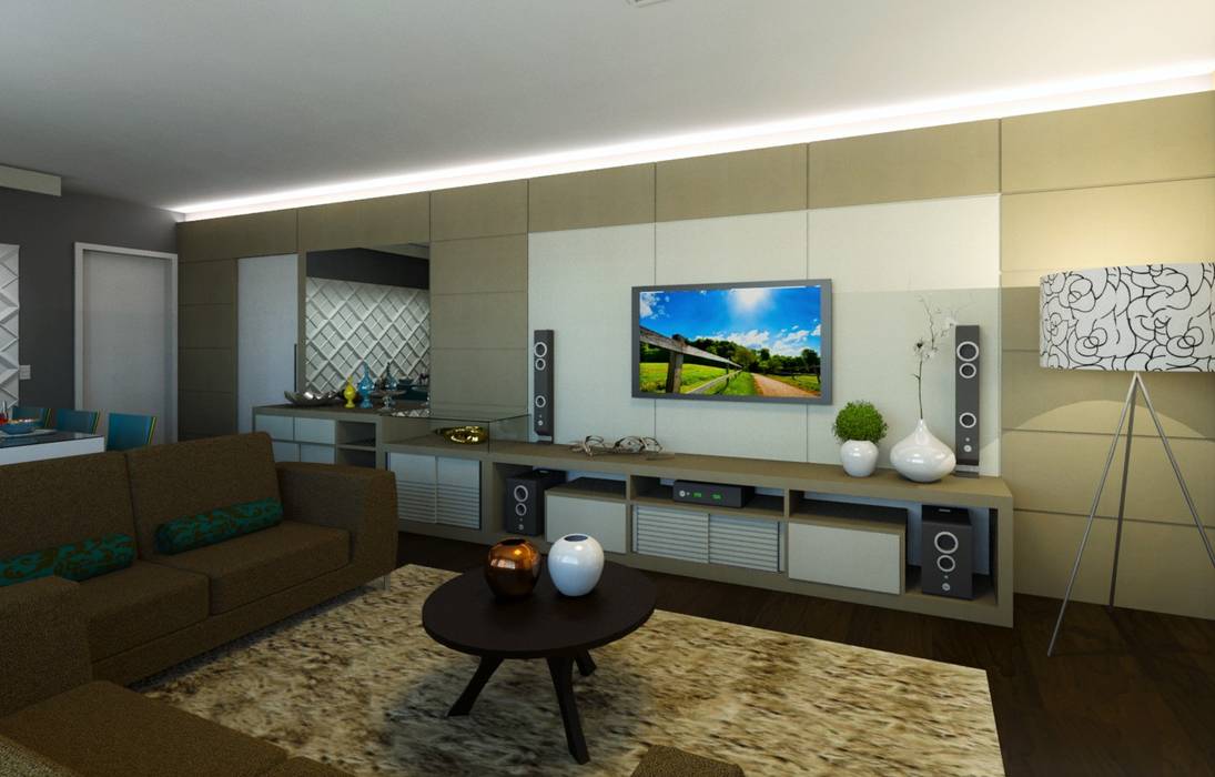 Decoração Apartamento L.B, DTE Arquitetura e Consultoria LTDA DTE Arquitetura e Consultoria LTDA Modern living room