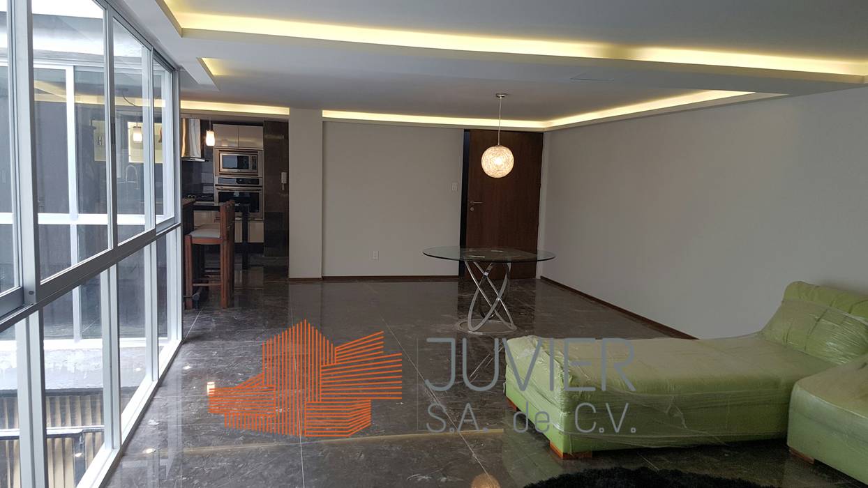 Remodelación departamento, Juvier SA de CV Juvier SA de CV Paredes y pisos de estilo moderno Mármol