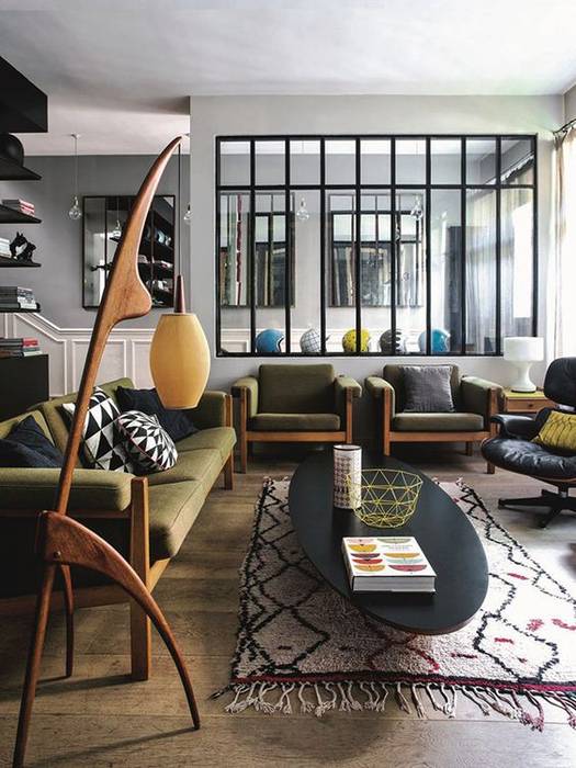 Living Room No Place Like Home ® Salas de estar modernas living room,ethnic,floor lamp,patterns