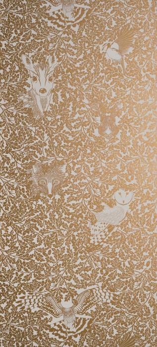 FOREST Midas Gold Screen Print Wallpaper 10m Roll Hevensent 房子 配件與裝飾品