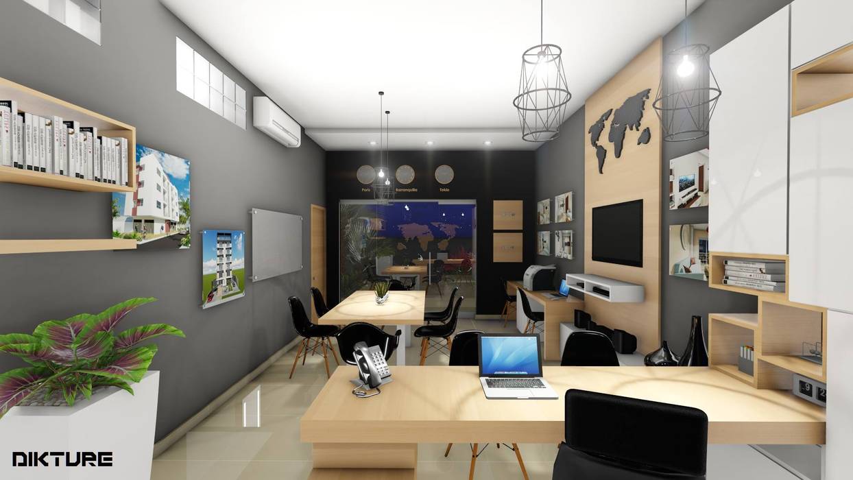 Diseño interior y mobiliario.: oficinas y tiendas de estilo por ... Diseño interior y mobiliario.: oficinas y tiendas de estilo por ...