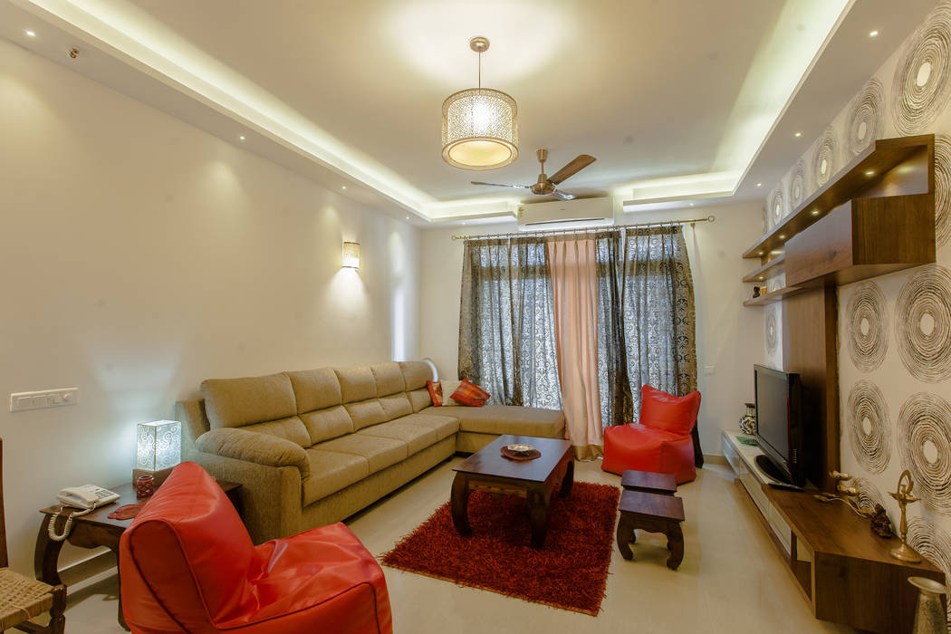 3 BHK partement , In Built Concepts is now FABDIZ In Built Concepts is now FABDIZ Classic style living room Plywood