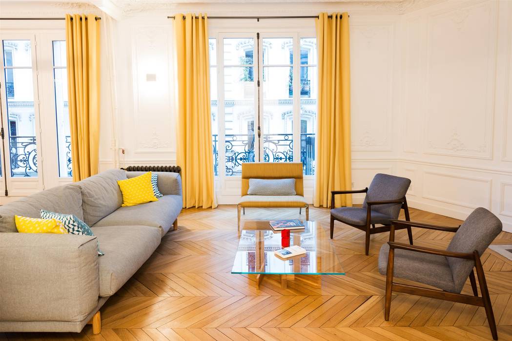 Autour D Une Cuisine Dinatoire Salon Moderne Par Atelier Fb