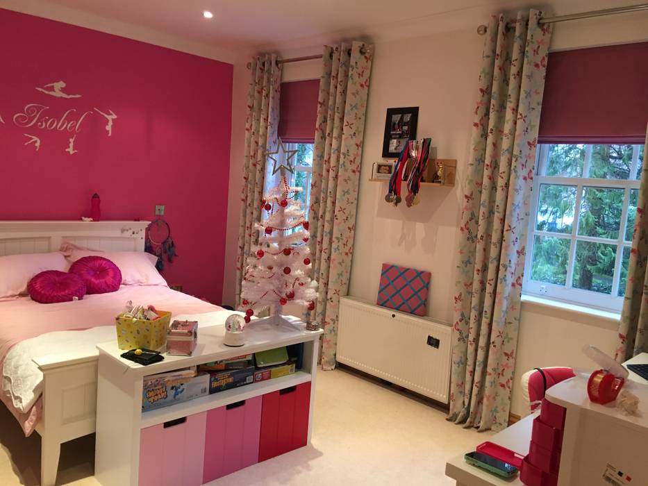 Eyelet Floor To Ceiling Blackout Lined Curtains With Roman Blinds