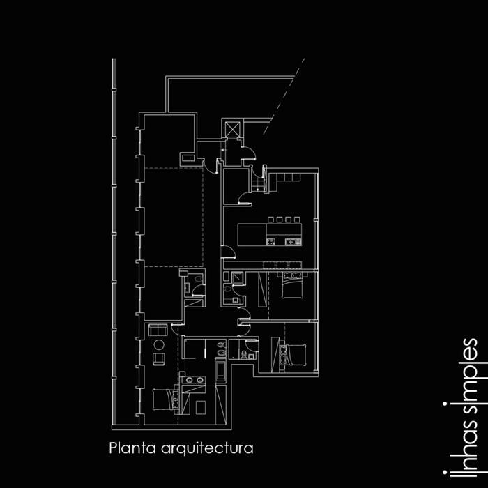 Projectado / planned Linhas Simples Paredes e pisos minimalistas