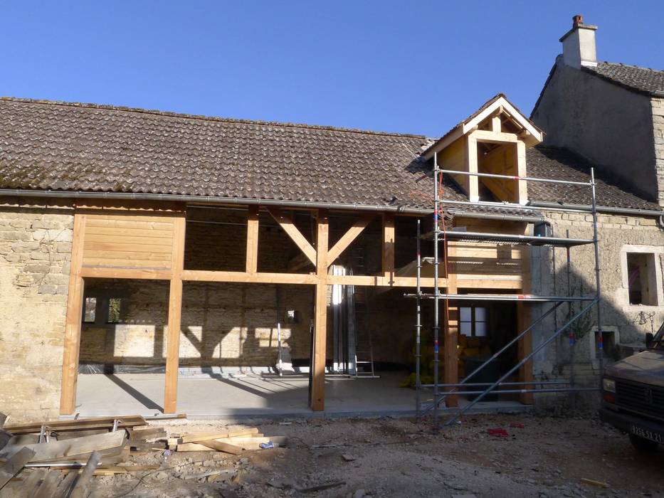 Longère de Saint Appo | Vue 04 Vincent Athias Architecte DPLG Maisons rurales Bois Effet bois