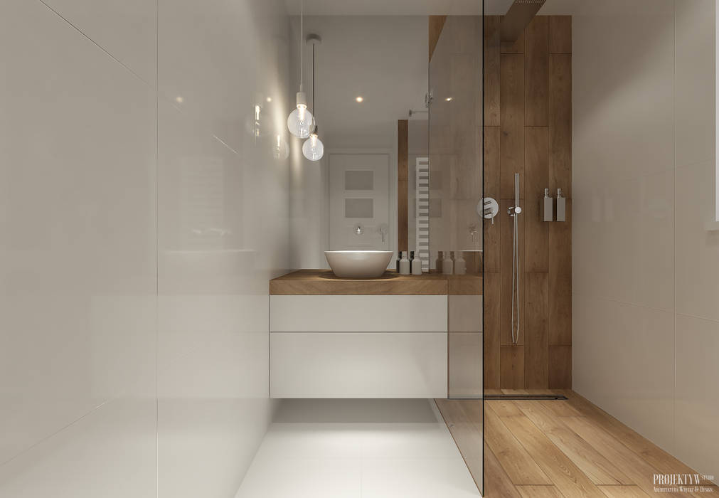 Projekt łazienek. Stratford, Anglia., PRØJEKTYW | Architektura Wnętrz & Design PRØJEKTYW | Architektura Wnętrz & Design Ванна кімната