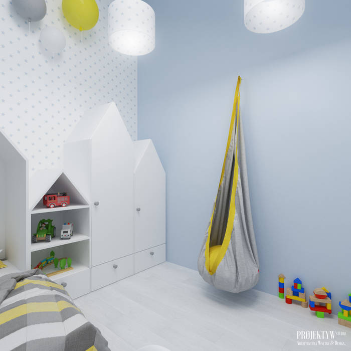 Projekt wnętrz domu jednorodzinnego w Rzeszowie., PRØJEKTYW | Architektura Wnętrz & Design PRØJEKTYW | Architektura Wnętrz & Design Nursery/kid’s room