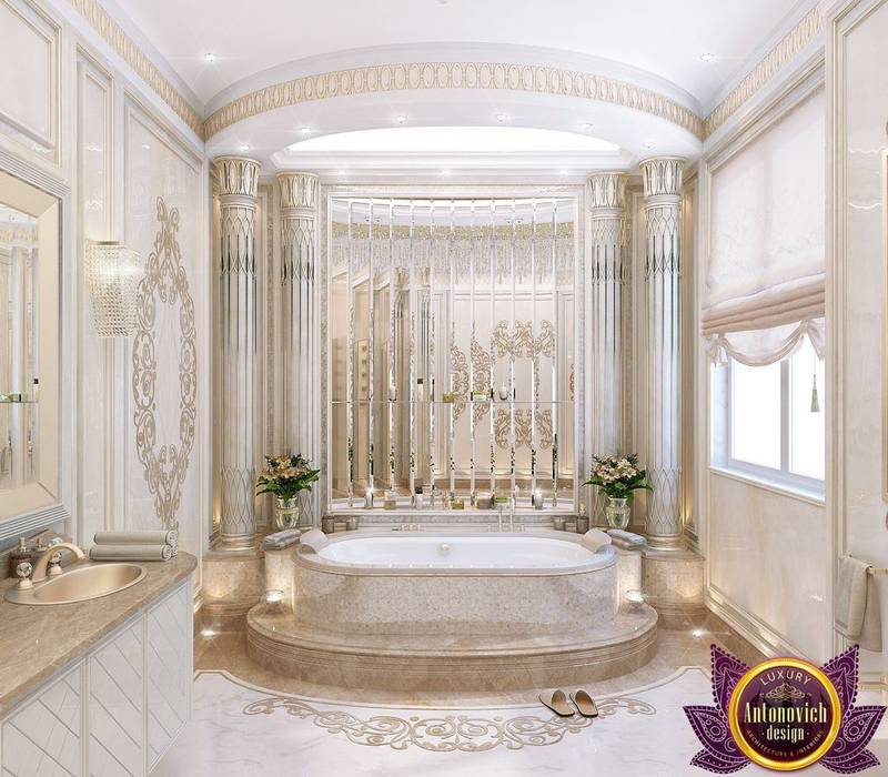 Bathroom design of Katrina Antonovich, Luxury Antonovich Design Luxury Antonovich Design クラシックスタイルの お風呂・バスルーム