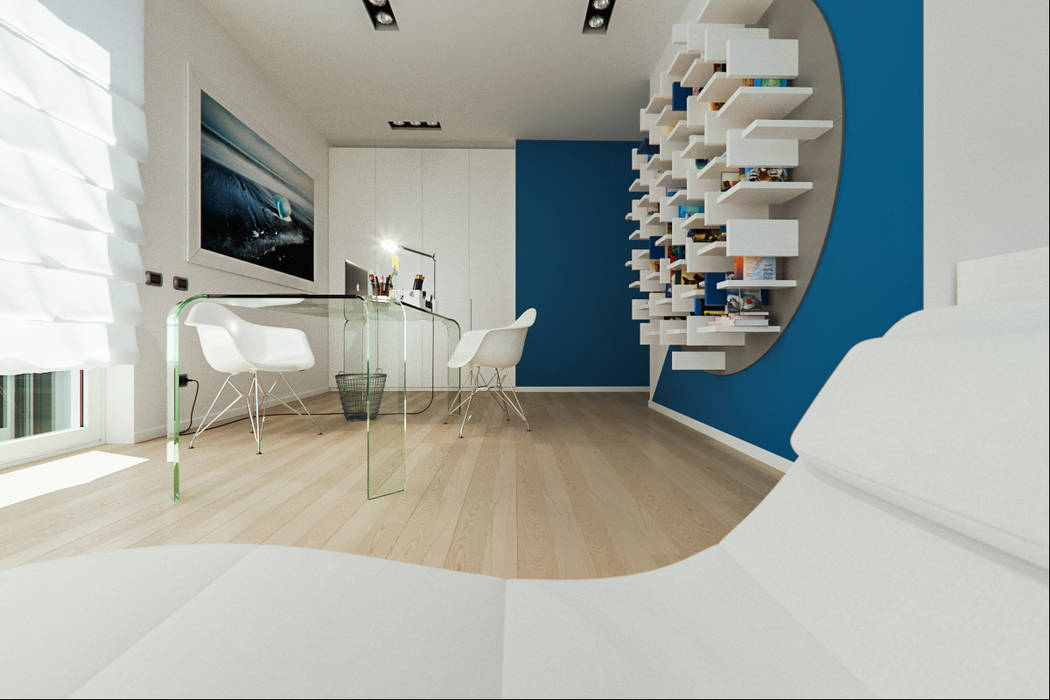 Un attico in stile loft in Milano, Annalisa Carli Annalisa Carli Study/office Wood Wood effect