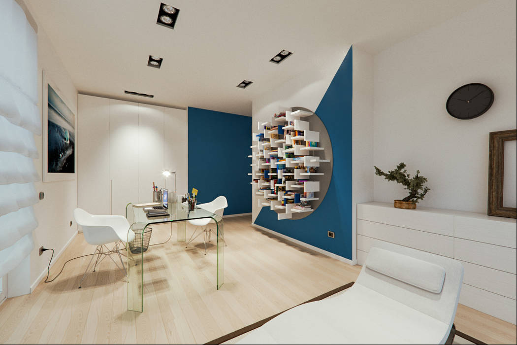 Un attico in stile loft in Milano, Annalisa Carli Annalisa Carli Modern Çalışma Odası Ahşap Ahşap rengi