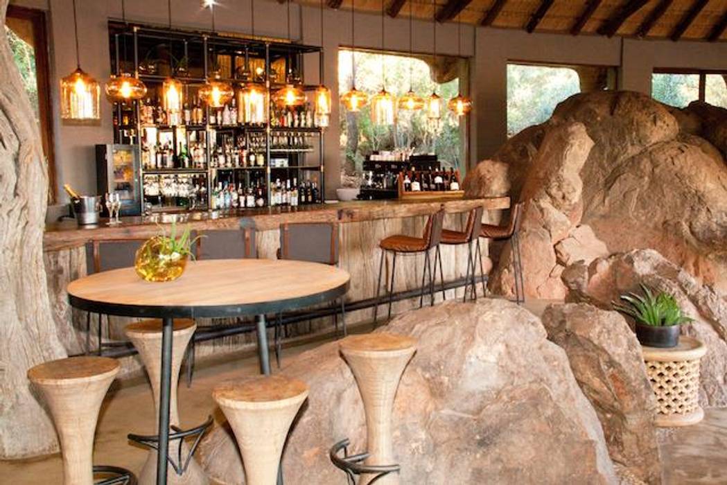 Madikwe Hills Bar Nowadays Interiors Commercial spaces Copper/Bronze/Brass bar lights,bar table,bar chair,Bars & clubs