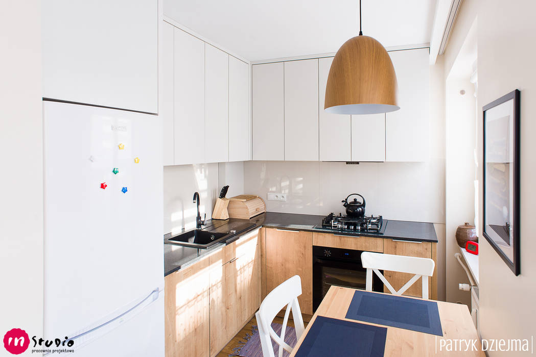 MIESZKANIE 32 m2, BIAŁYSTOK, IN STUDIO PRACOWNIA PROJEKTOWA IN STUDIO PRACOWNIA PROJEKTOWA Scandinavian style kitchen