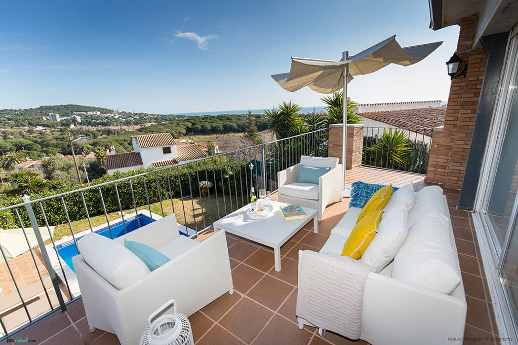 Casa Platja d'Aro, Pia Estudi Pia Estudi Balcon, Veranda & Terrasse méditerranéens