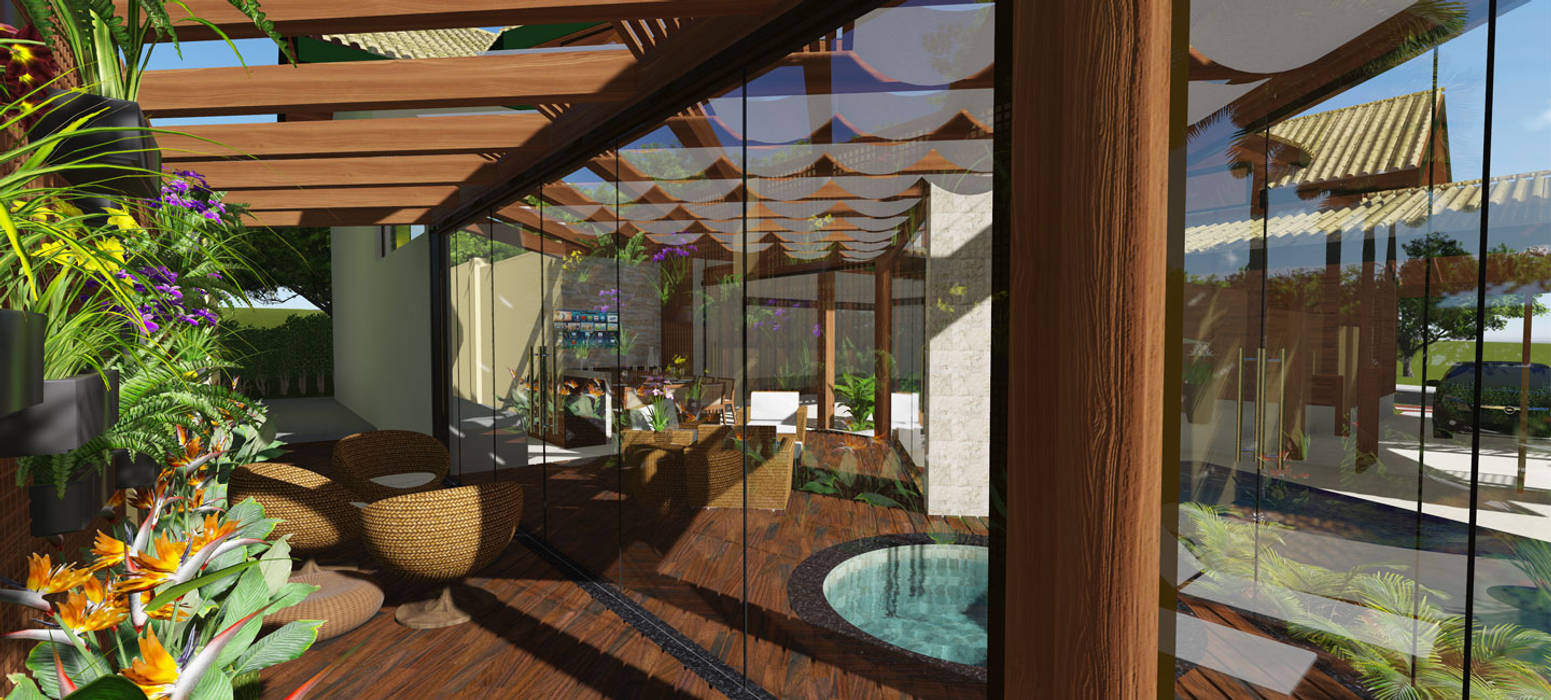 Projeto Arquitetura Residencial DI15, arquiteto bignotto arquiteto bignotto Rustic style spa