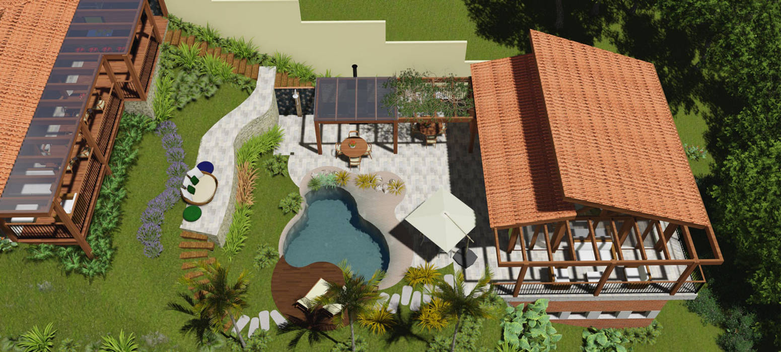 Projeto Arquitetura Residencial GV, arquiteto bignotto arquiteto bignotto Rustic style pool