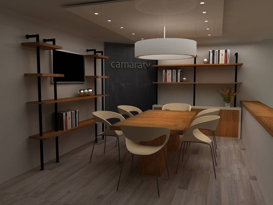 Diseño Interior para instalaciones de CAMARA TV, SIMETRIC ARQUITECTURA INTERIOR SIMETRIC ARQUITECTURA INTERIOR Study/office Wood Wood effect