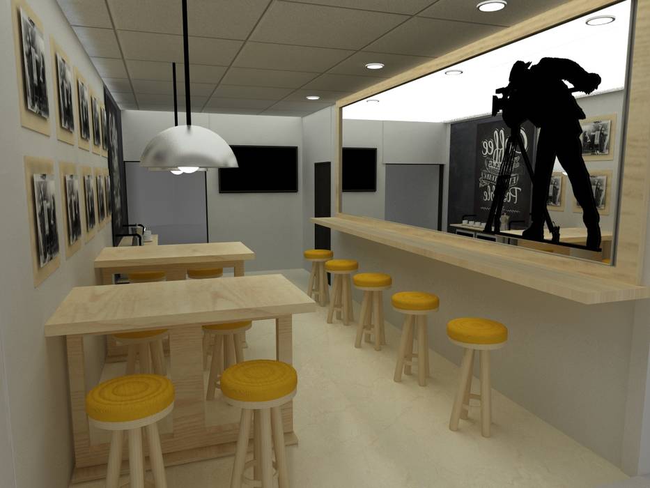 Diseño Interior para instalaciones de CAMARA TV, SIMETRIC ARQUITECTURA INTERIOR SIMETRIC ARQUITECTURA INTERIOR Salas de jantar rústicas Madeira Acabamento em madeira