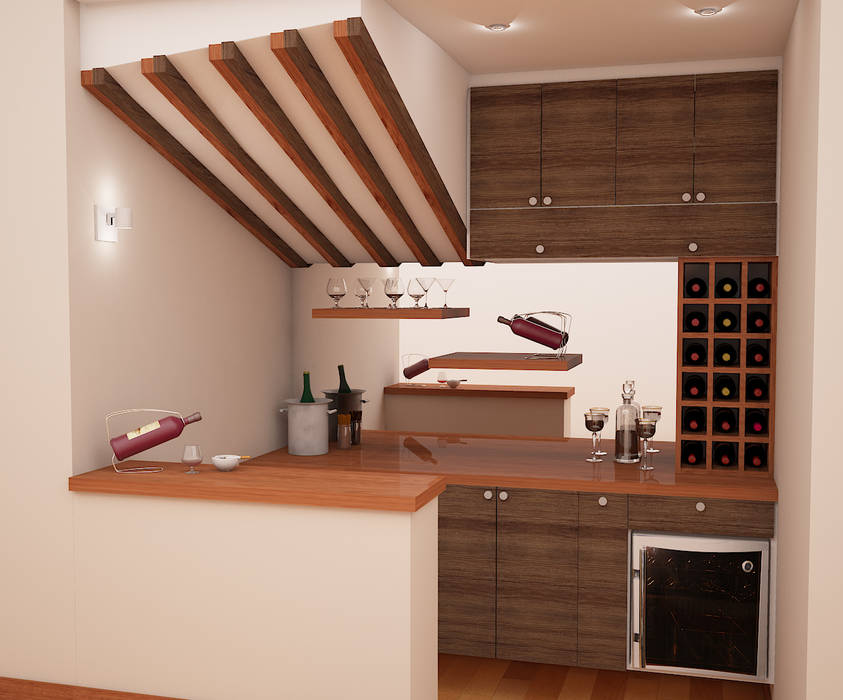 Zona de Bar, Spacio5 Spacio5 Classic style wine cellar Wood Wood effect