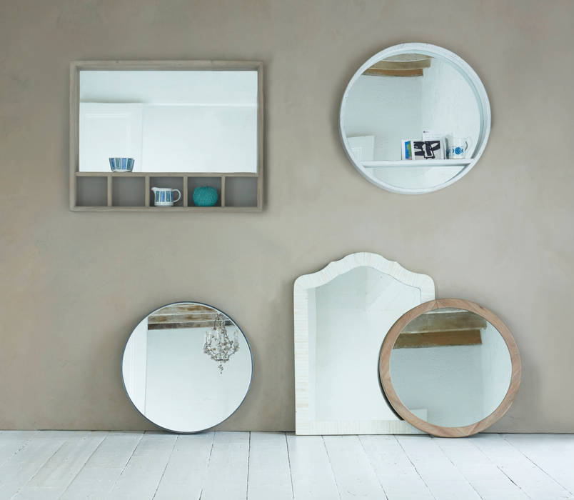 Loaf's SS17 mirror range homify Nhà phong cách kinh điển mirror,portrait,round,circular,wooden frame,brass frame,shelving,bone,wall-mounted,Accessories & decoration