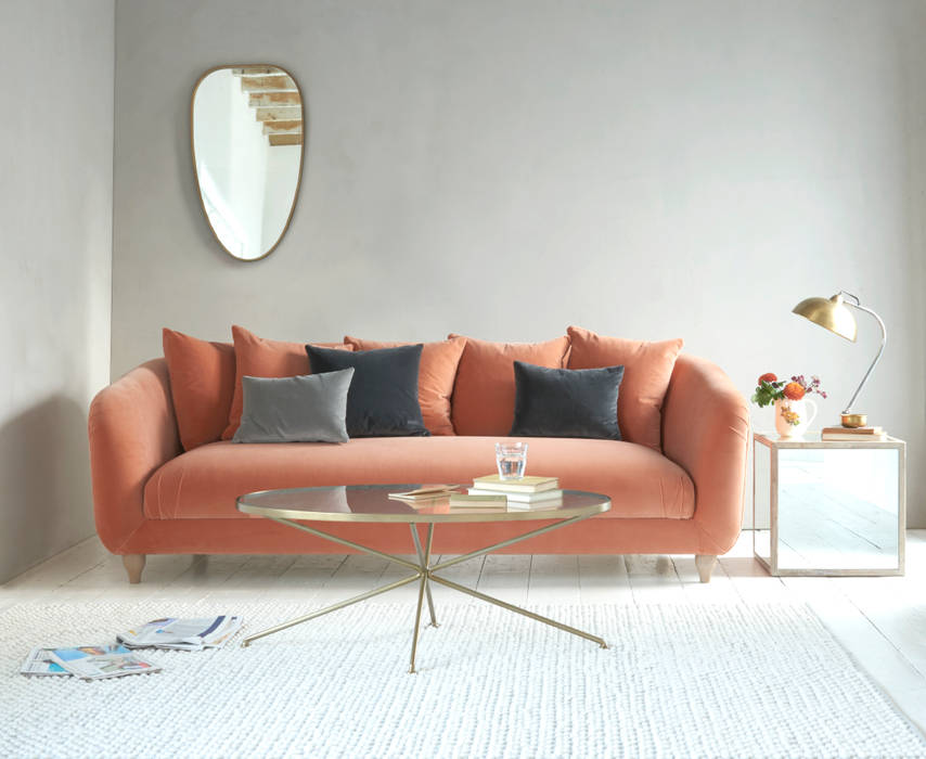 Thankster sofa Loaf غرفة المعيشة sofa,curved,vintage,velvet,pastel,wooden footed,deep seated,sprung seat,Sofas & armchairs