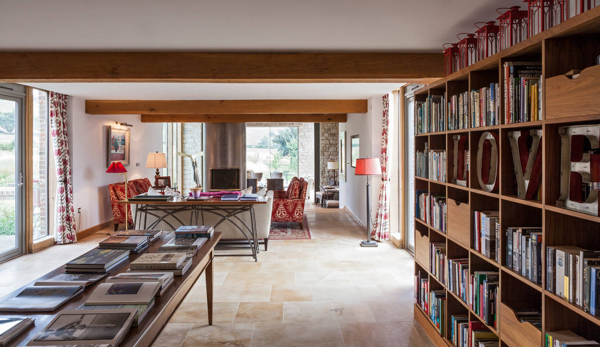Library Country style media rooms by Studio Mark Ruthven Country