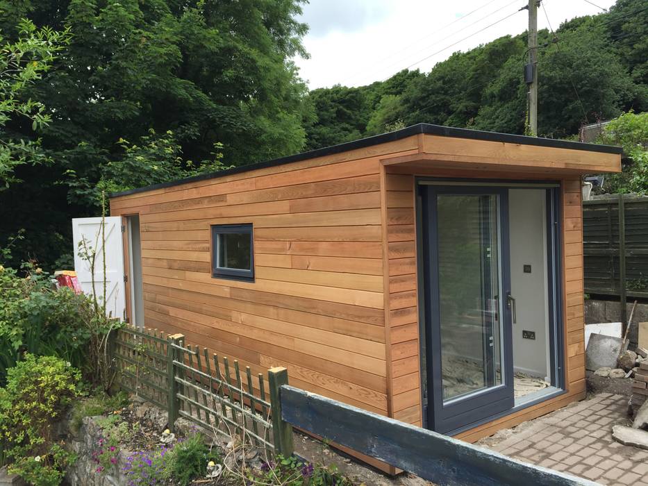Helston Garden Box with Rear Storage, Building With Frames Building With Frames Minimalist garage/shed Wood Wood effect