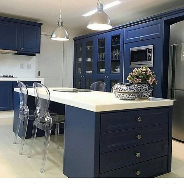 Yeni Nesil, Blue Home Blue Home مطبخ خشب Wood effect ألواح المطبخ